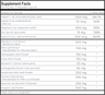 Nutrition label for immune support supplements with various vitamins and herbal extracts