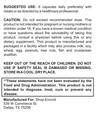 Shop-Enovid immune support supplements warning and usage information label for dietary guidelines